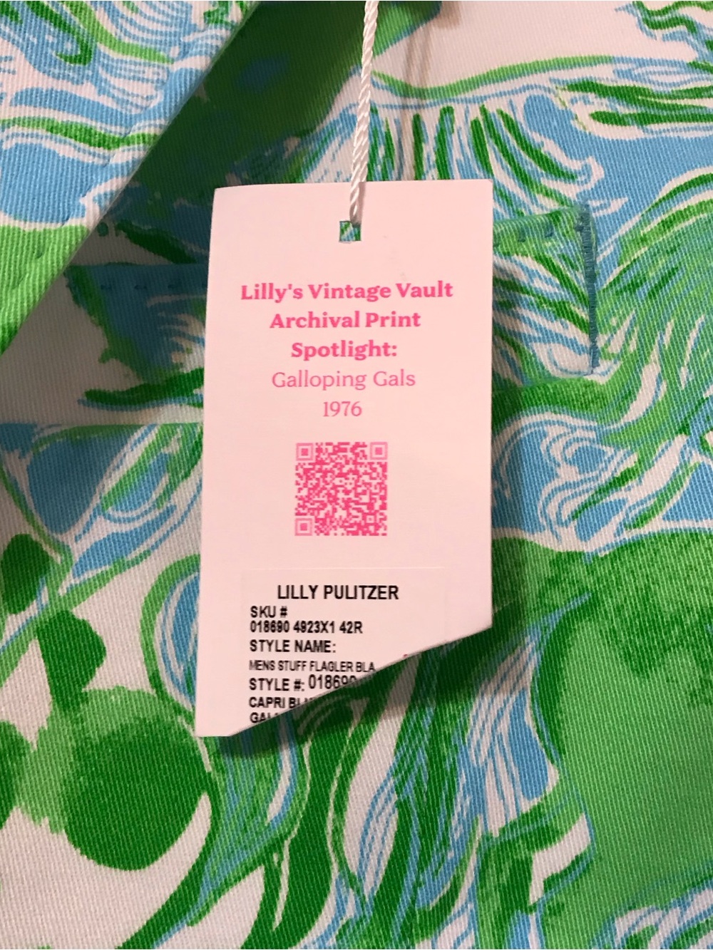 Lilly Pulitzer Men's Stuff Flagler Blazer size 42R in Capri Blue Galloping Gals - Picture 4 of 9